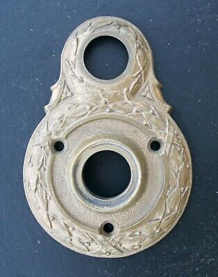 2.5"x3.5" Antique Vintage Old Cast Bronze Door Knob Doorknob Bell Ringer Plate