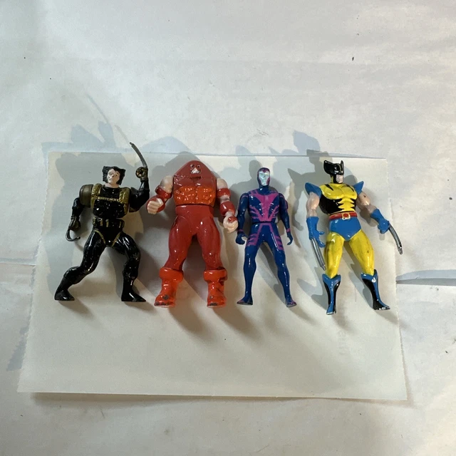 Vintage Lot Of 4 1994 Toy Biz Marvel Mini Metal Figures