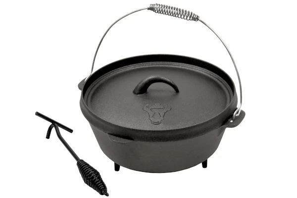 BBQ-Toro Dutch Oven mit Deckelheber 6 QT, 5,7 Liter Gusseisen Kessel *B-Ware*