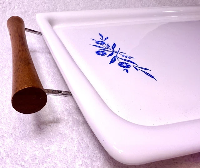 VTG CORNING WARE Cornflower P-35-B Blue Bake Broil Serving Tray