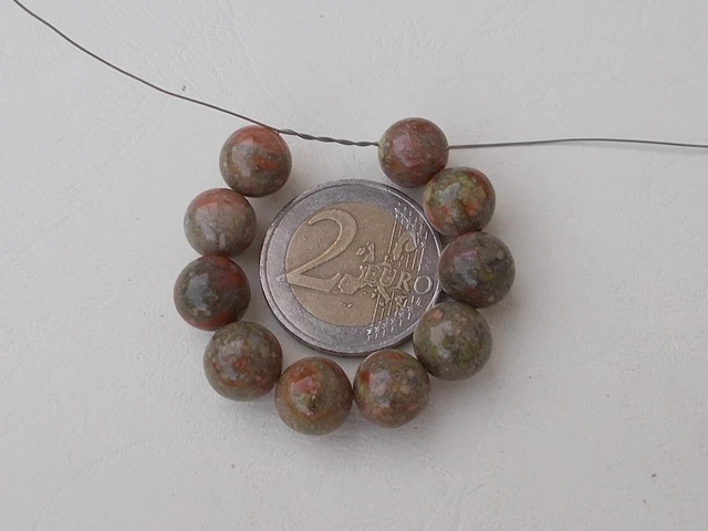 Fabrication bijoux - 10 perles semi-précieuses de 10 mm pierre naturelle