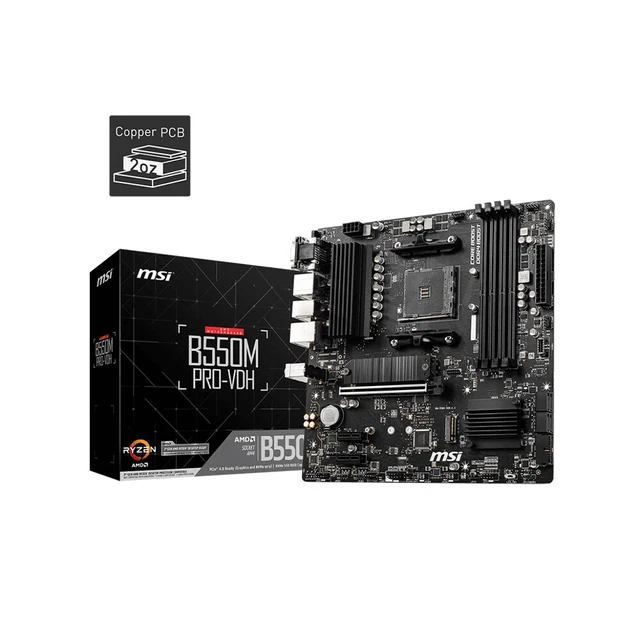 MSI B550M PROVDH AMD B550 Socket 128GB DDR4 AM4 Micro ATX Motherboard