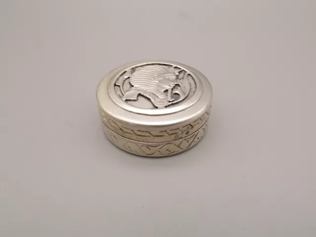 Deckeldose Pillendose Silber 925 Sterling ägyptisches Motiv 2
