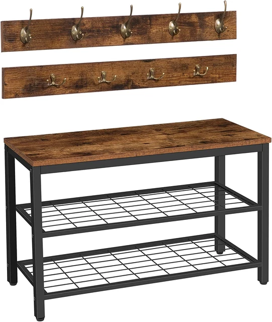 Coat Rack Shoe Bench Set, Entryway Shoe Rack Bench with Coat Hooks, Hall Tree Co