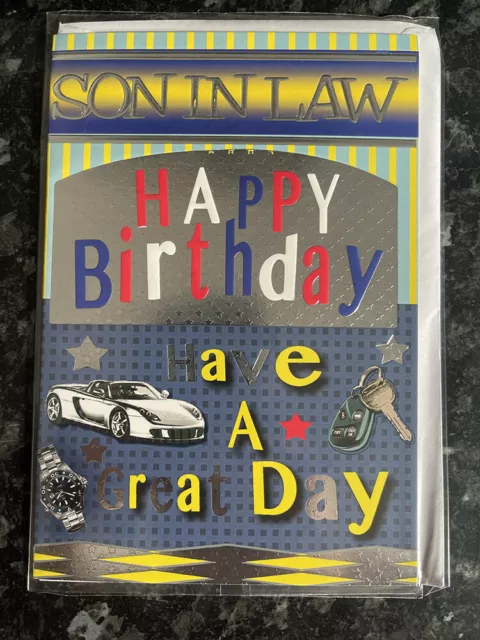 Son In Law Happy Birthday Card Car Watch Car Key Have A Great Day