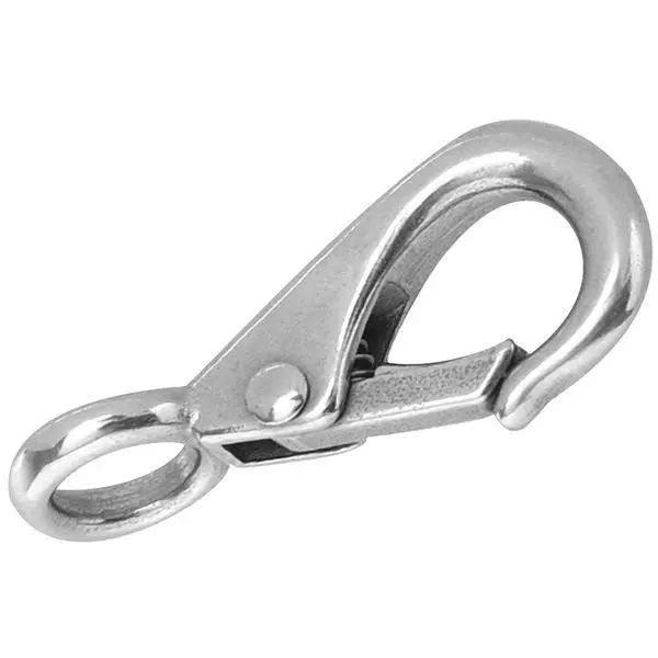 (10)-Stainless Steel 2-5/32" Long Rigid Round 9/32" Eye Quick Snap