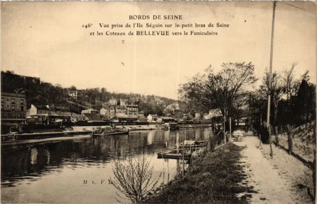 CPA BELLEVUE View taken of Ile Séguin on the small arm of the Seine (413579)