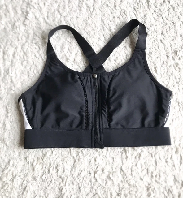 FABLETICS Schwarz Racerback Sport-BH Crop Top Bustier Bralette Mesh Cut-out Weiß