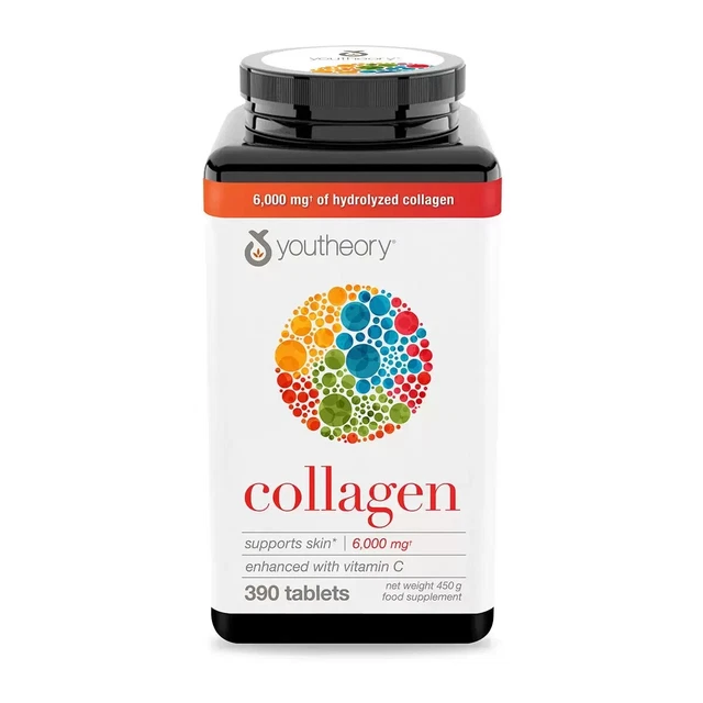 COLLAGEN YOUTHEORY ADVANCED Formula Heatlh Vitamins 390 Tablets £23.58