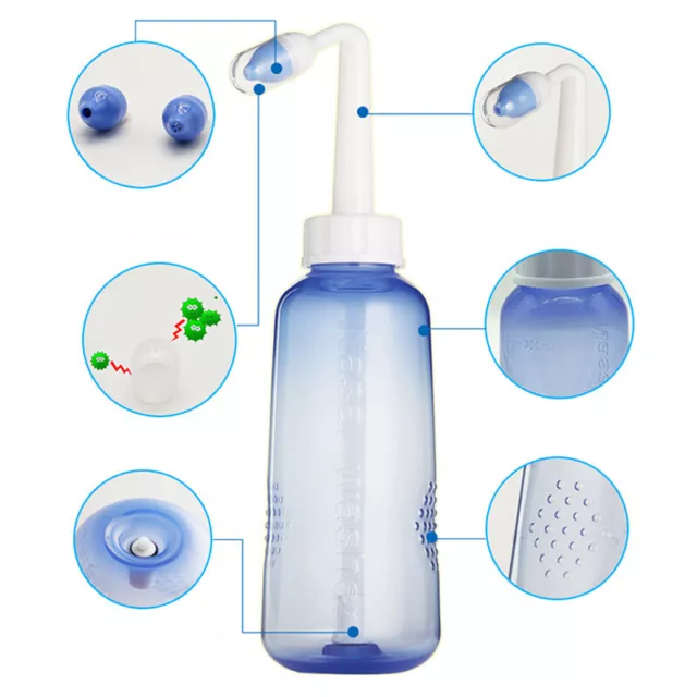 Adult Nasal Wash Neti Pot Rinse Cleaner Sinus Allergies Relief Nose PressurH_YB 2