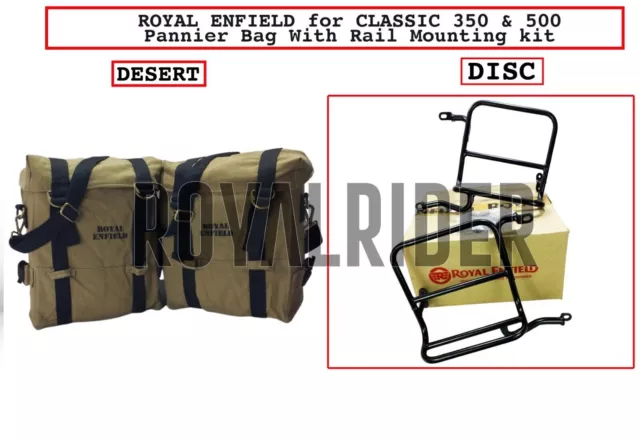 Par de bolsas de equipaje Royal Enfield, disco Desert y kit de montaje para...