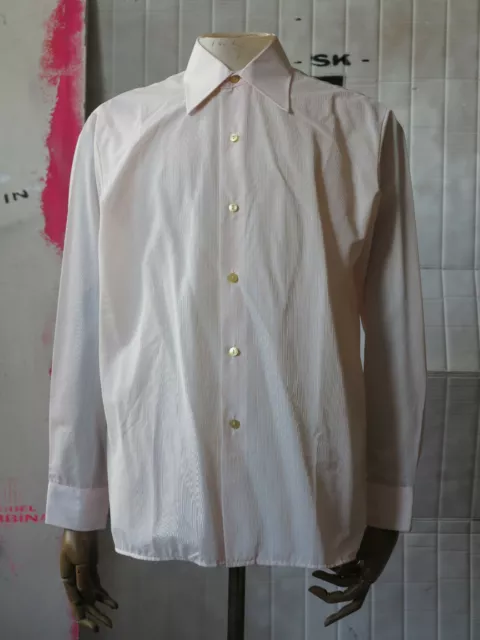 Camicia in nylon veracon Dederon a righe motivo tessuto anni 70 TrueVINTAGE anni 70 shirt 2