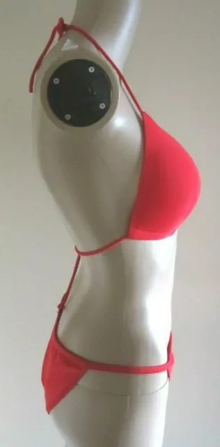 MISSGUIDED Red Moulded Triangle Two Piece Swimsuit Size 12 2