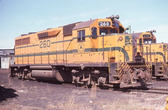 MEC MAINE CENTRAL Railroad Train Locomotive 260 S PORTLAND ME 1975 Photo Slide