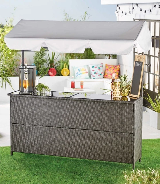 ALDI GARDEN BAR/ Tiki Bar Rattan Outdoor Furniture £160.00 PicClick UK