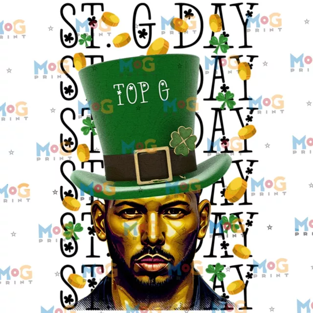 Top Éire St Paddy's Day G foglia divertente irlandese Andrew Tate Iron T-shirt trasferimenti