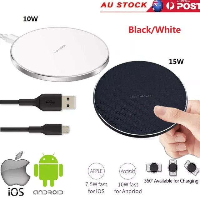 Wireless Charger Charging Pad For Qi iPhone 15 14 13 12 Pro Max Samsung S23 S22