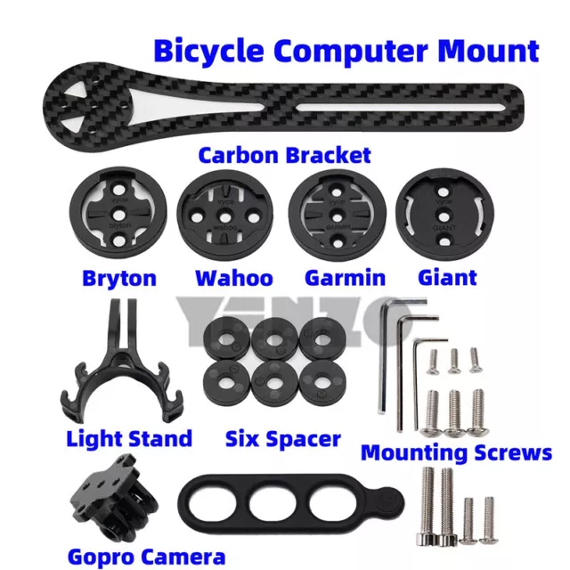 Carbon Fiber Bike Stem Computer Mount Holder For Garmin/Bryton/Wahoo/Giant