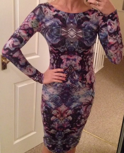 Lipsy long deals sleeve bandage dress