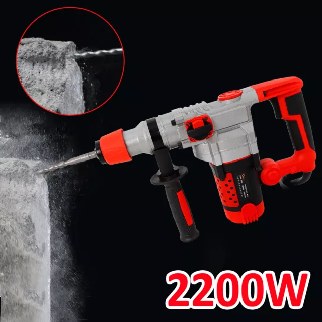 2200W taladro taladro de impacto + maleta SDS-Plus mazo de cincel mazo 220V