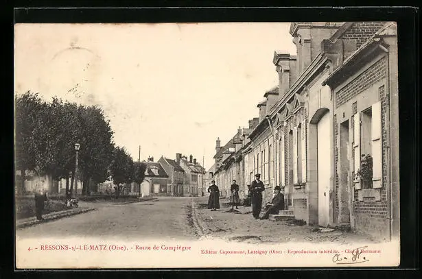 CPA Ressons-sur-Matz, Route de Compiegne 1904
