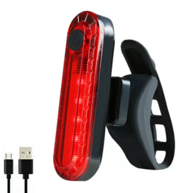 LED USB Rechargeable Bike Tail Light Bicycle Safety Cycling Warning Rear Lamp