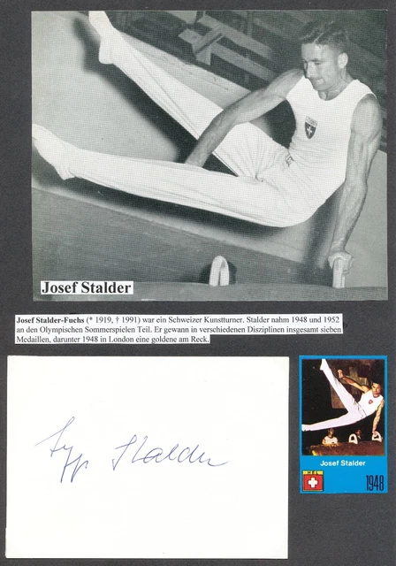 Josef Stalder † 1991  Turnen 1.OS 1948  Karte original signiert WL 340361