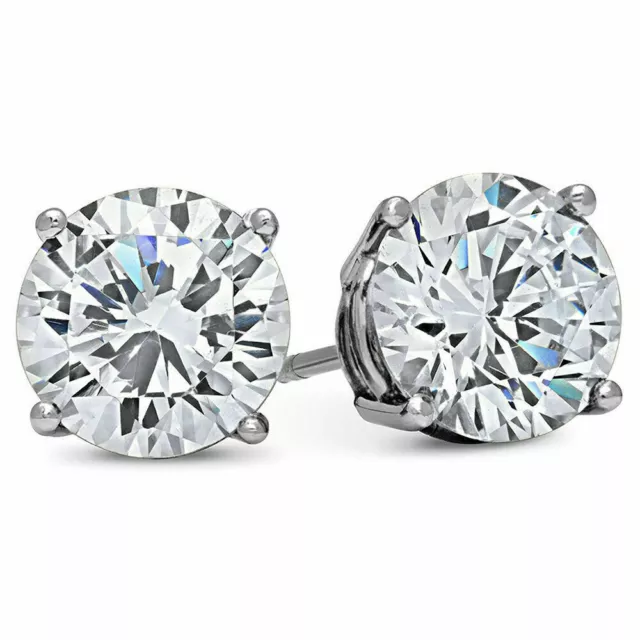 Men & Women 925 Sterling Silver Cubic Zirconia Halo Round Stud Earrings - Gift