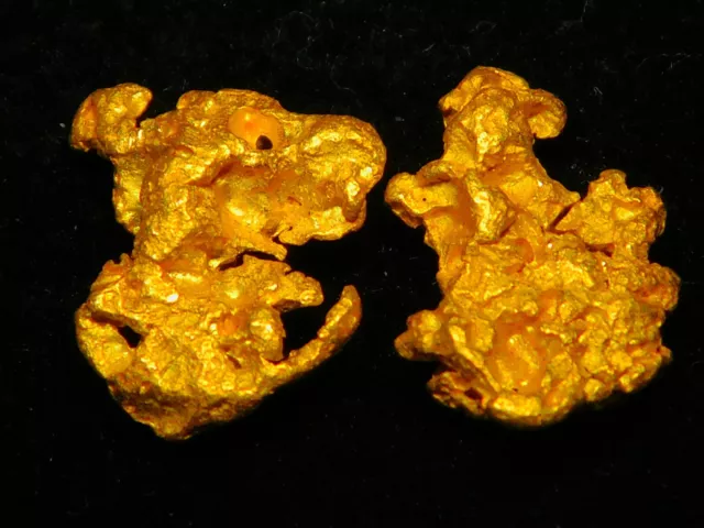 2 x Beautiful Australian Gold Nuggets ( 2.65 grams ). Very Clean. 2