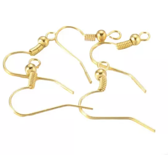 290 piezas Pendientes Ganchos de Pez Cables Enchapados en Oro