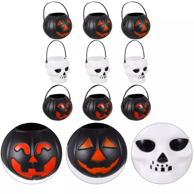 18 Pcs Pumpkin Bucket Halloween Candy Basket Mini Skull Prom Buckets