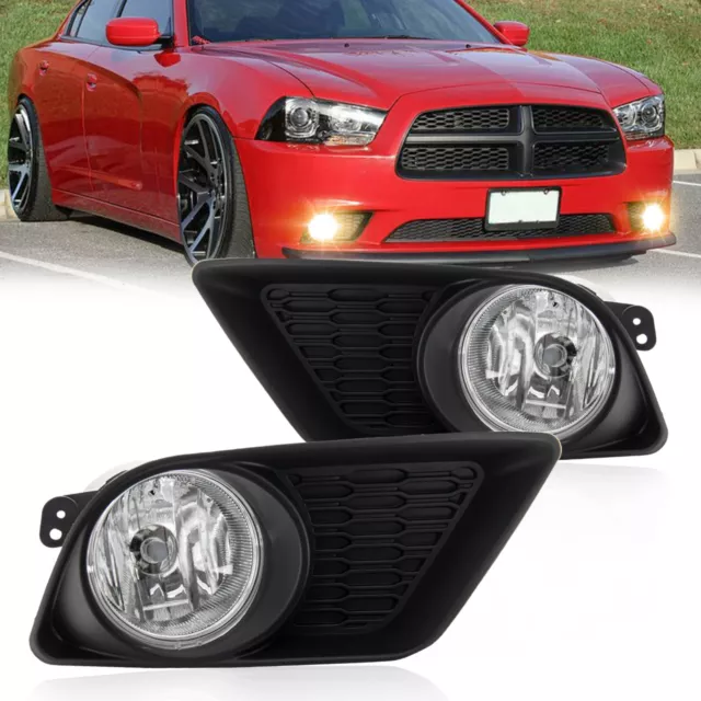 For 2011-2014 Dodge Charger Pair Fog Lights Bumper Lamps+Switch and Wiring Kit