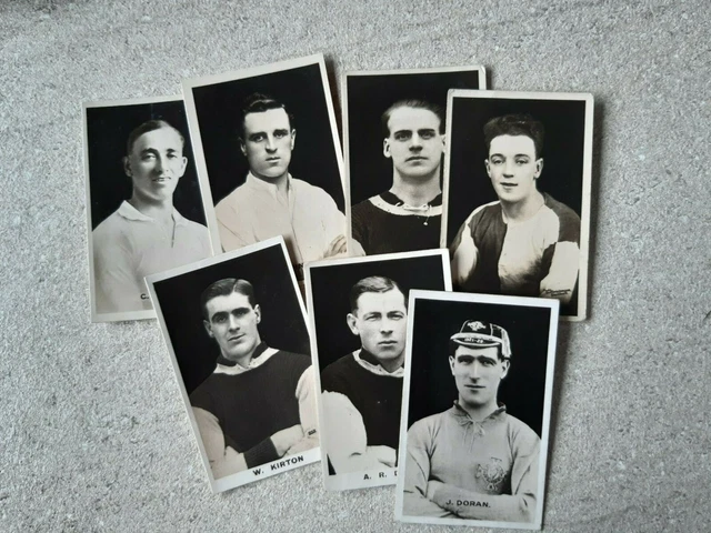 D.C. Thomson Adventure Signed Real Footballers Photo Trade Cards - 1922