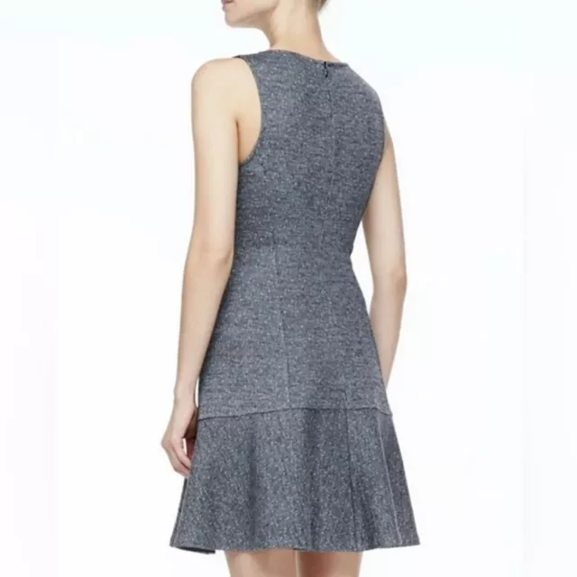 THEORY Nikay Gray Tweed Fit & Flare Dress Size 6 EUC $295 MSRP