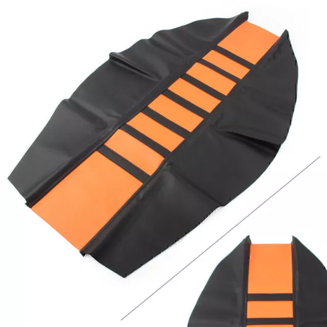 1x Motorcycle Pro Ribbed Rubber Gripper Soft Seat Cover For HONDA YAMAHA SUZUKI