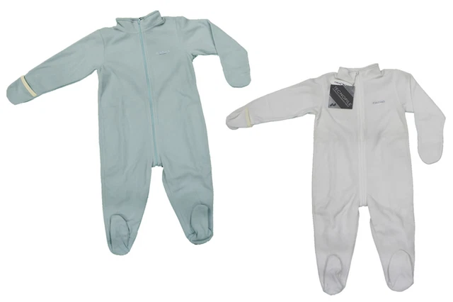 Tuta di pile da bambino bambina bianco celeste Cacao intera con zip calda tutina