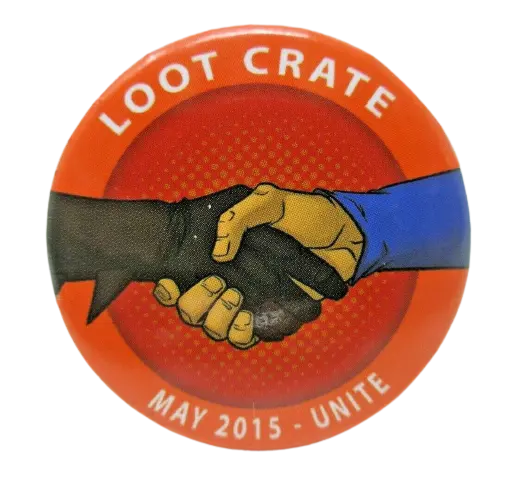 Loot Crate Unite Batman Superman NEW PIN Badge Button May 2015