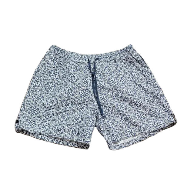 CATHY DANIELS PULL On Elastic Waist Shorts ~ Sz XL ~ Blue & White ~ 6 ...