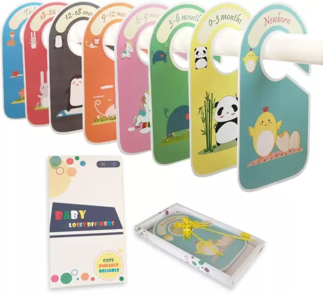 Baby Wardrobe Dividers Set Pack of 8 Baby Closet Dividers Cute Animals Design