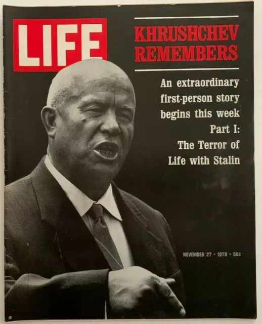 Vintage November 27, 1970 LIFE Magazine - KHRUSHCHEV REMEMBERS - No Label