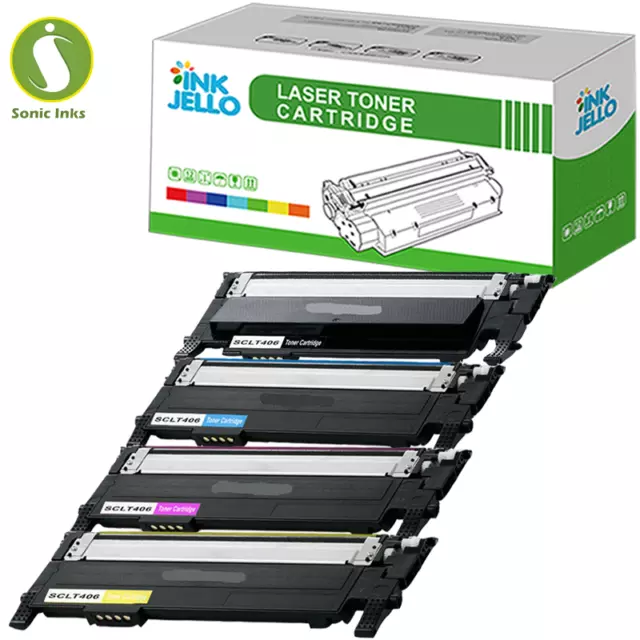 4 Toner Cartridge For Samsung CLT-406S CLP360 CLP365 CLP365W CLX3300 CLX3305