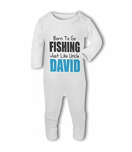 Born to go Fishing like zio/zia con nome personalizzato rosa/blu - Baby...