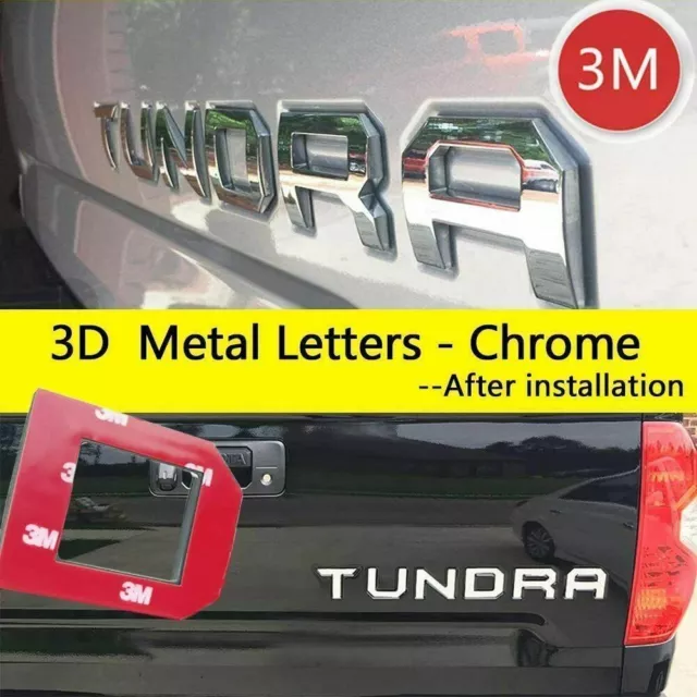 3D Raised Zinc Alloy Tailgate Insert Letters for Toyota Tundra 2014-2021,Chrome 2