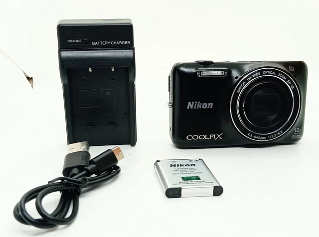 NEAR MINT] NIKON COOLPIX S6600 Black Digital Camera 16MP 12x