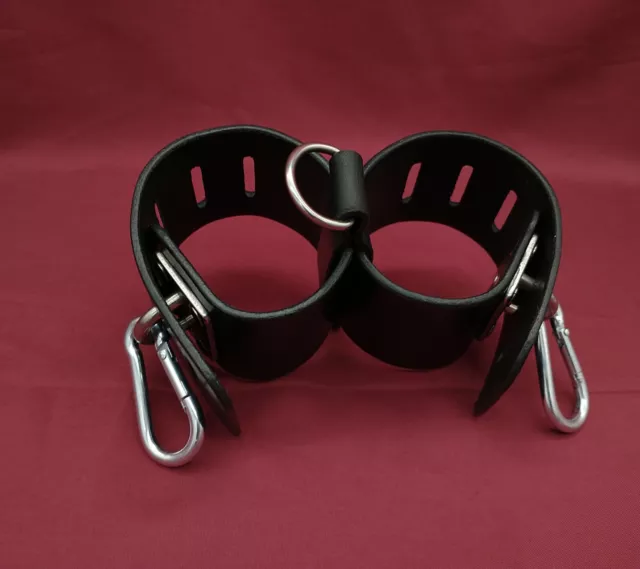 Set Leder Rindsleder Hand und Fußfesseln 4-Teile  Manschetten BDSM Fesseln 2