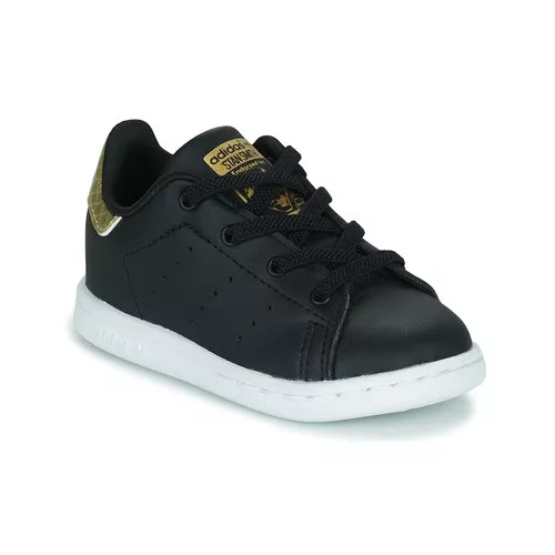 Scarpe Neonato Bambino ADIDAS STAN SMITH EL I Nero Oro Sneakers Nuove Calde