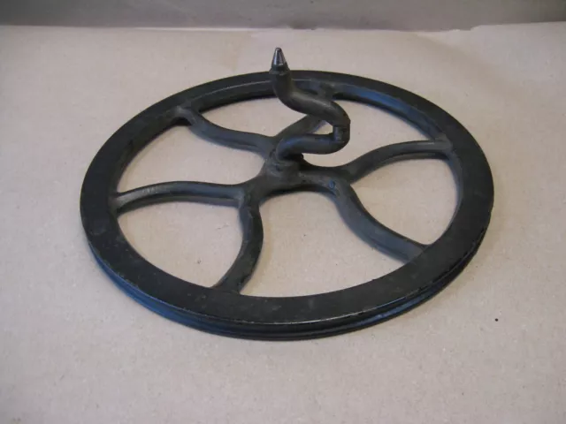 Antique Vtg Singer Treadle Sewing Machine Cast Iron Flywheel For Wood Arm (L3)
