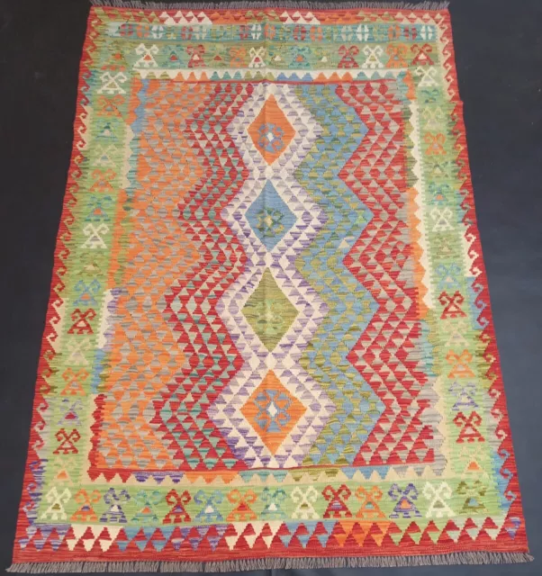 Heritage Kilim Rug, Artisan Afghan Turkish Wool Aztec Area Kilim Rug 237x168 CM