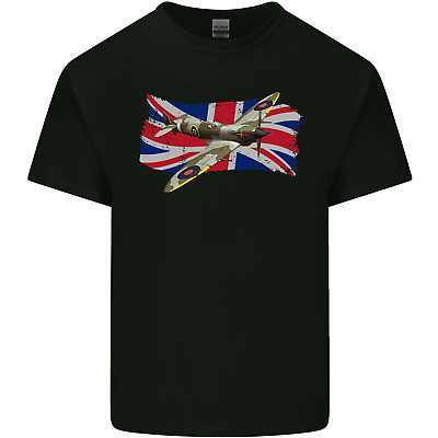 MOTORE Supermarine Spitfire con l'Union Jack cotone da uomo T-Shirt Tee Top