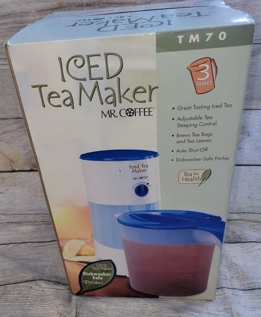 MR. COFFEE ICED Tea Maker 3 Quart Model TM70 With Blue Pitcher Brand